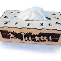 Boite de mouchoirs avec des motifs de sport