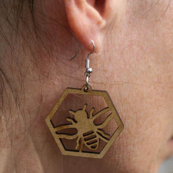 Boucles d'oreille en bois – Image 5