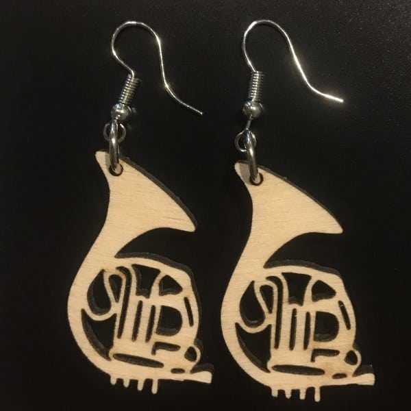 Boucles d'oreille Cor en bois
