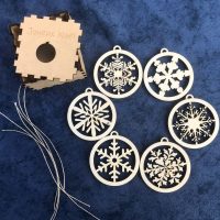 déco sapin de noël: 6 boules de noël motifs flocon