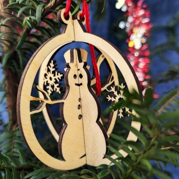 Boule de noël bonhomme de neige 3D