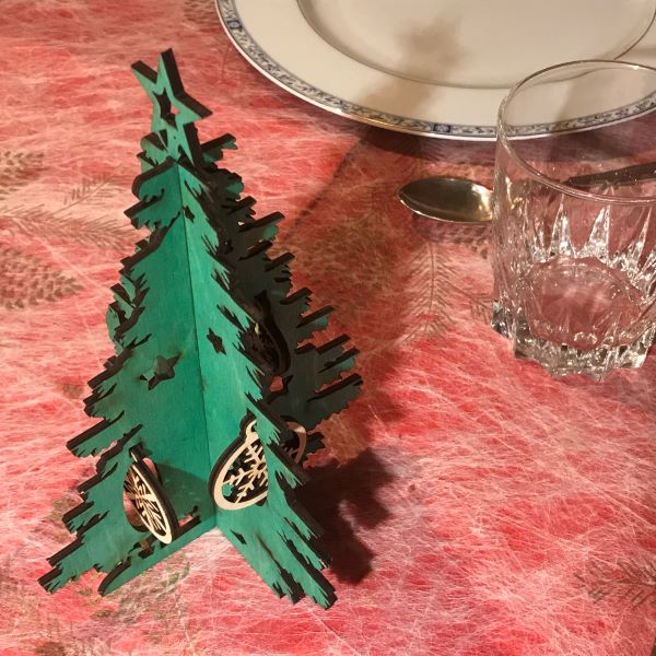 Table de noël sapin vert