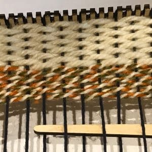 Tissage en laine réalisé sur le métier