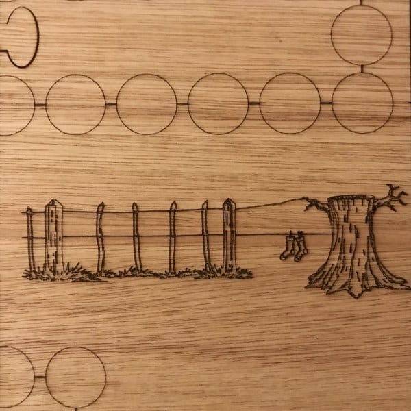 Détail des gravures du jeu de barricade.