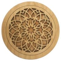 Sous plat en bois motif rosace 2